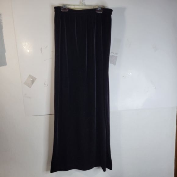Holiday Alex Evenings Maxi Velvet/velour Black Skirt Size Petite Large - Picture 2 of 8